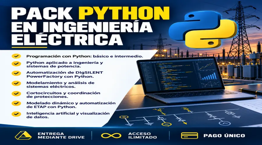 Portada del curso PACK PYTHON EN INGENIERÍA ELÉCTRICA