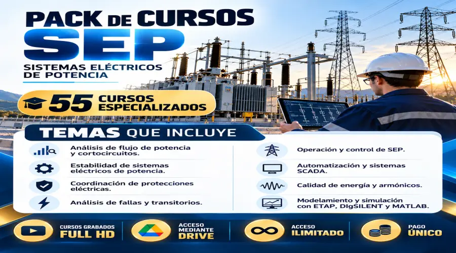 Portada del curso PACK SISTEMAS ELÉCTRICOS DE POTENCIA (SEP)